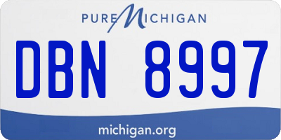 MI license plate DBN8997