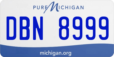 MI license plate DBN8999
