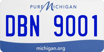 MI license plate DBN9001