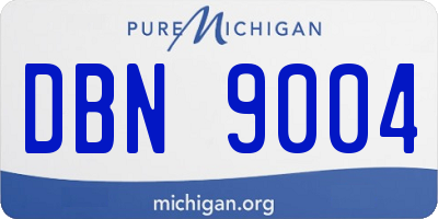 MI license plate DBN9004