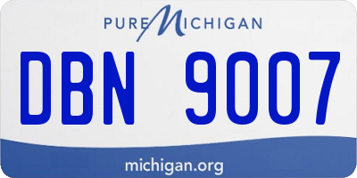 MI license plate DBN9007