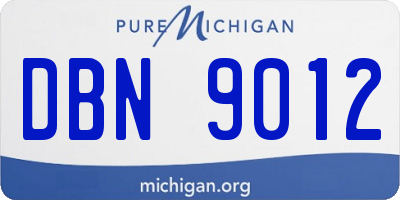 MI license plate DBN9012