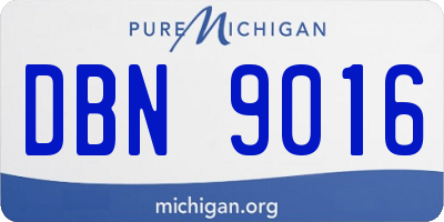 MI license plate DBN9016
