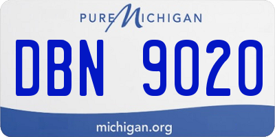 MI license plate DBN9020