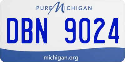 MI license plate DBN9024