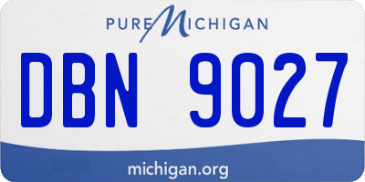 MI license plate DBN9027