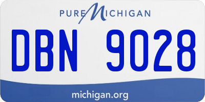 MI license plate DBN9028