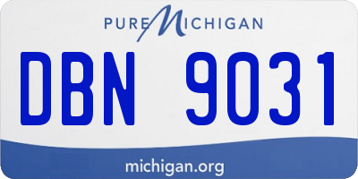 MI license plate DBN9031