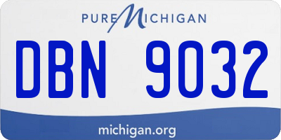 MI license plate DBN9032