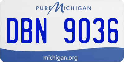 MI license plate DBN9036