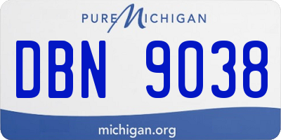MI license plate DBN9038