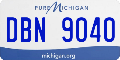 MI license plate DBN9040
