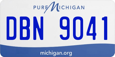 MI license plate DBN9041
