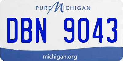 MI license plate DBN9043
