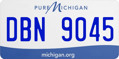 MI license plate DBN9045