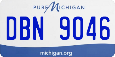 MI license plate DBN9046