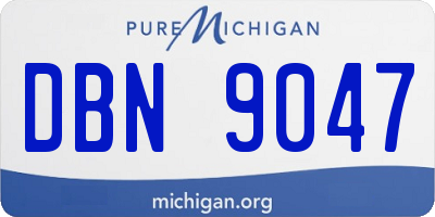 MI license plate DBN9047