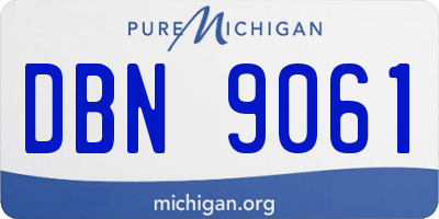 MI license plate DBN9061