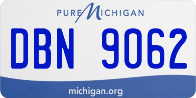 MI license plate DBN9062