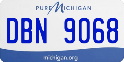MI license plate DBN9068
