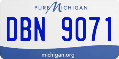 MI license plate DBN9071