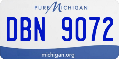 MI license plate DBN9072