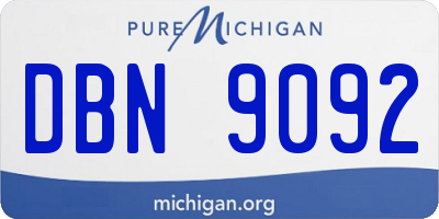MI license plate DBN9092