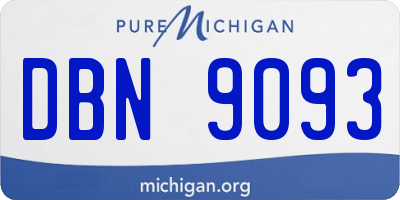 MI license plate DBN9093