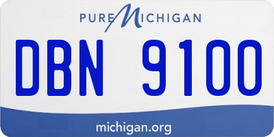 MI license plate DBN9100