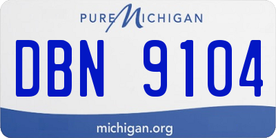 MI license plate DBN9104