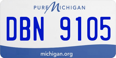 MI license plate DBN9105