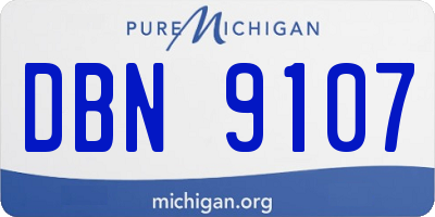 MI license plate DBN9107