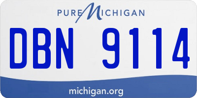 MI license plate DBN9114