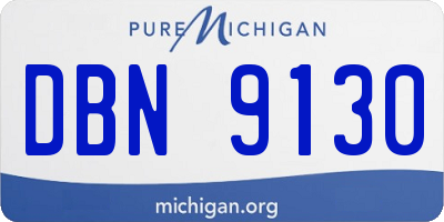 MI license plate DBN9130