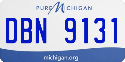 MI license plate DBN9131