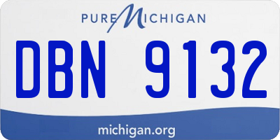MI license plate DBN9132