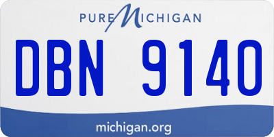 MI license plate DBN9140