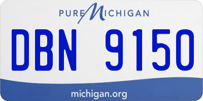 MI license plate DBN9150