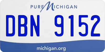 MI license plate DBN9152