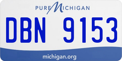 MI license plate DBN9153