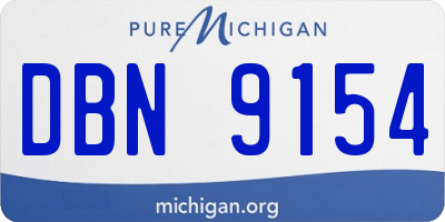 MI license plate DBN9154