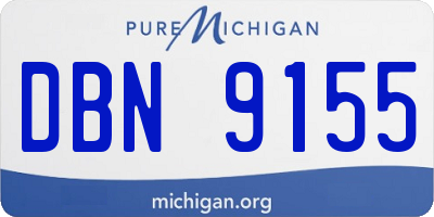 MI license plate DBN9155