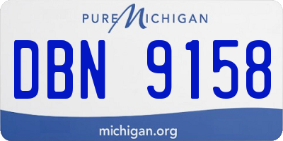 MI license plate DBN9158
