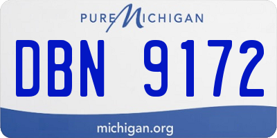 MI license plate DBN9172