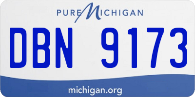 MI license plate DBN9173