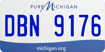 MI license plate DBN9176