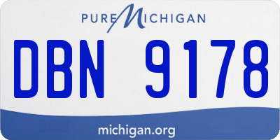 MI license plate DBN9178