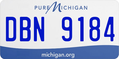 MI license plate DBN9184