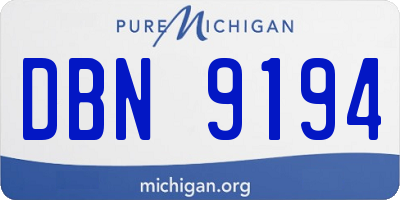 MI license plate DBN9194
