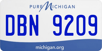 MI license plate DBN9209